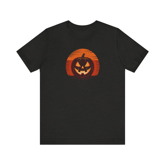 Retro Jack: Sliced Sunset — Halloween Sunset Tee (Dark)