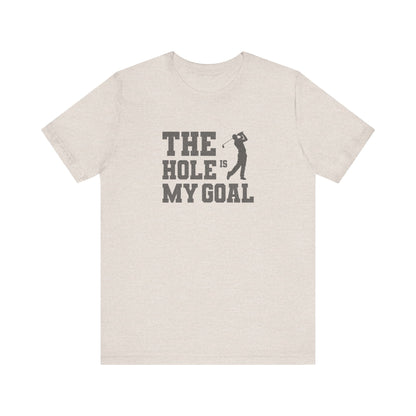 The Hole Is My Goal — Golf Silhouette Retro Tee (Light)