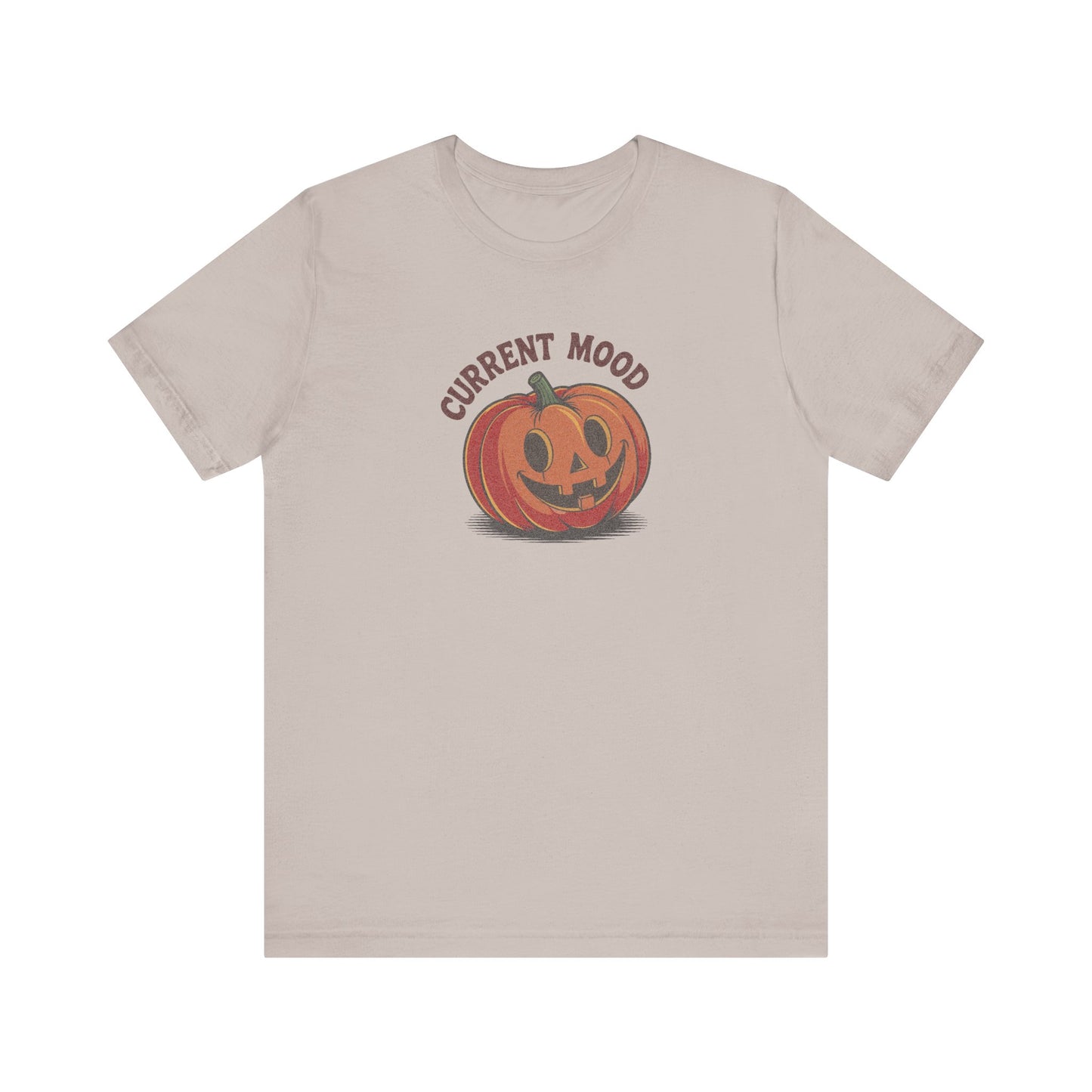Current Mood (Cute Pumpkin) — Retro Halloween Tee (Light)