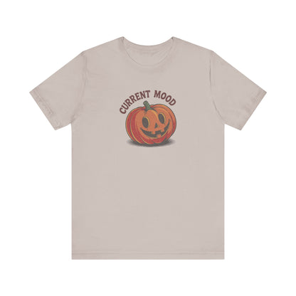 Current Mood (Cute Pumpkin) — Retro Halloween Tee (Light)