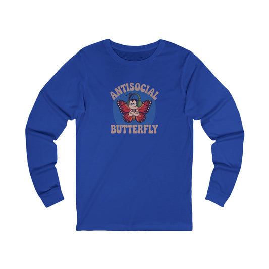 Antisocial Butterfly (Male) — Retro Workout Long Sleeve (Dark)