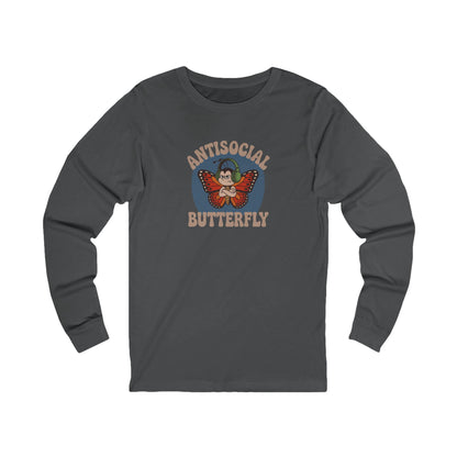 Antisocial Butterfly (Male) — Retro Workout Long Sleeve (Dark)