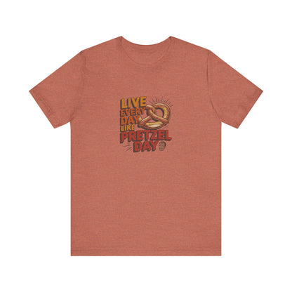 Live Every Day Like Pretzel Day — Stanley Hudson Retro Tee (Light)