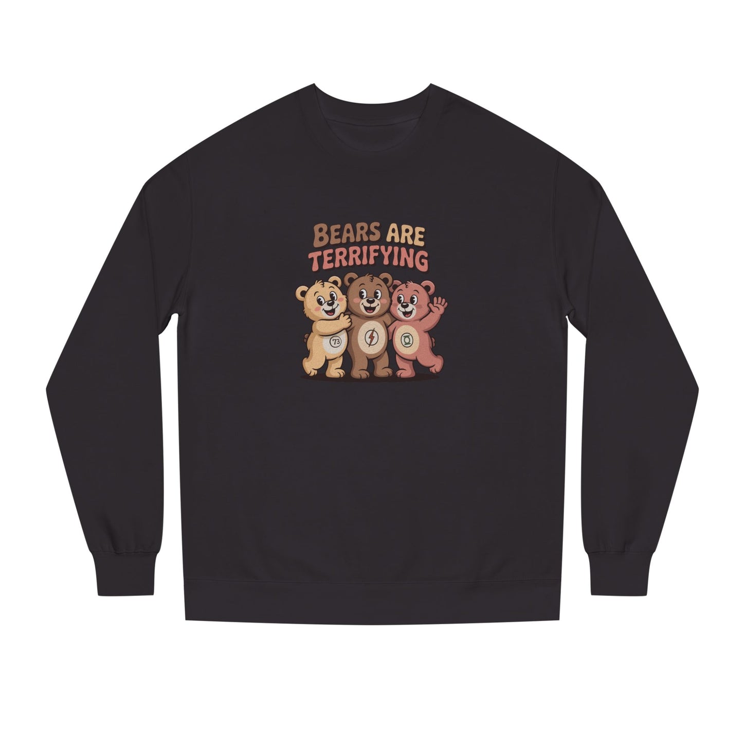 Bears Are Terrifying (Cute Remix) — Retro Sweatshirt (Dark)