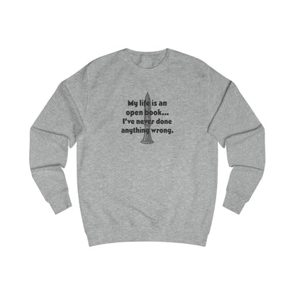 My Life Is an Open Book, I've Never Done Anything Wrong — Clue Retro Sweatshirt (Light)