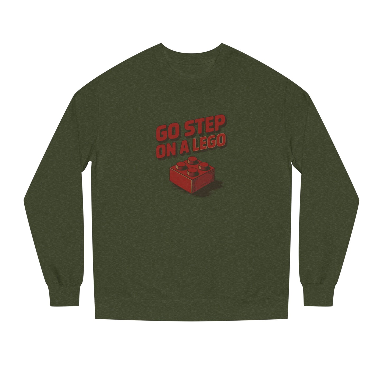 Go Step on a LEGO — Red Plastic Brick Retro Sweatshirt (Dark)