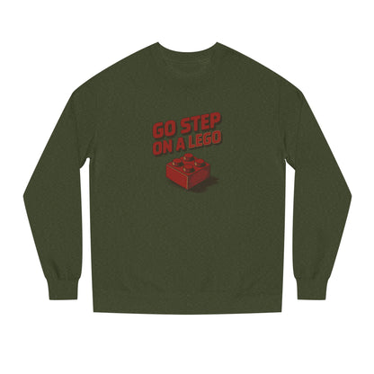 Go Step on a LEGO — Red Plastic Brick Retro Sweatshirt (Dark)