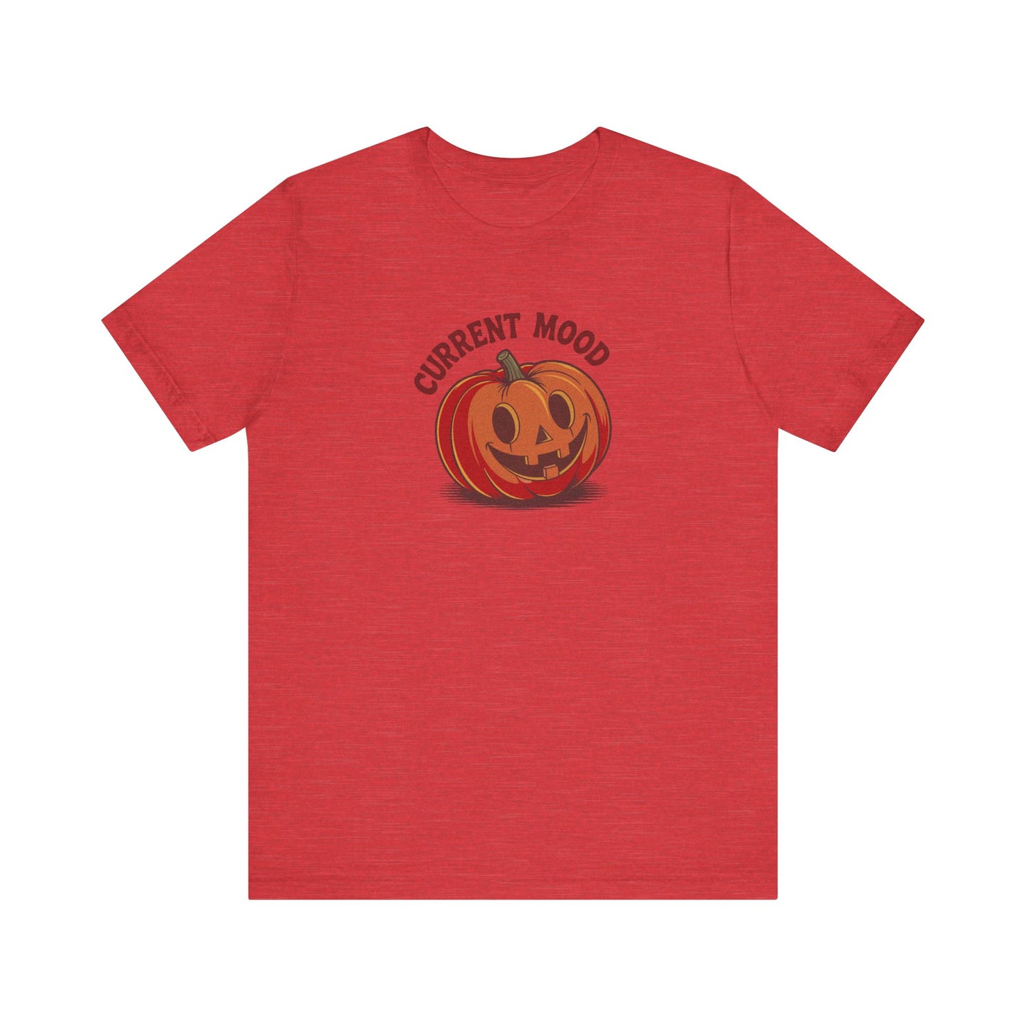 Current Mood (Cute Pumpkin) — Retro Halloween Tee (Light)