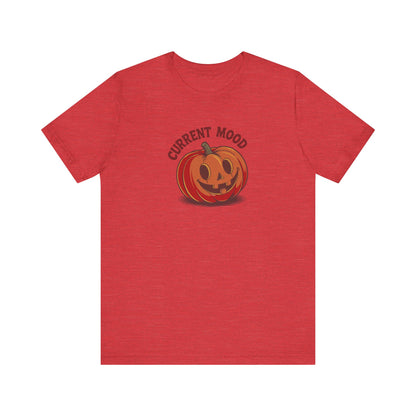 Current Mood (Cute Pumpkin) — Retro Halloween Tee (Light)