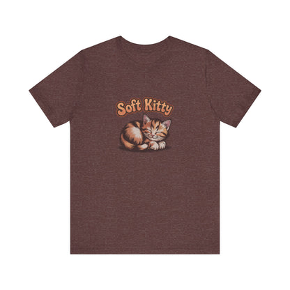 Soft Kitty Sick-Day Lullaby — Big Bang Theory Retro Tee (Dark)