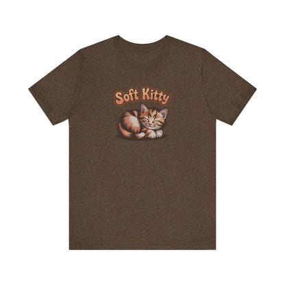 Soft Kitty Sick-Day Lullaby — Big Bang Theory Retro Tee (Dark)