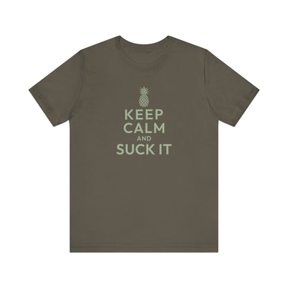 Keep Calm and Suck It — Psych Retro Tee (Dark)