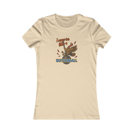 Like a Butterball — Miley Cyrus Thanksgiving Parody Retro Women's Tee (Light)