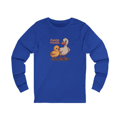 The Chick and the Duck — Friends Retro Long Sleeve (Dark)