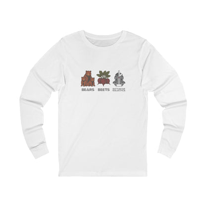 Bears, Beets, Battlestar (Captions) — Retro Long Sleeve (Light)