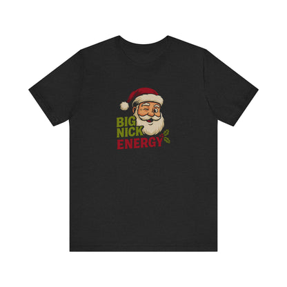 Big Nick Energy — Retro Santa Christmas Tee (Dark)