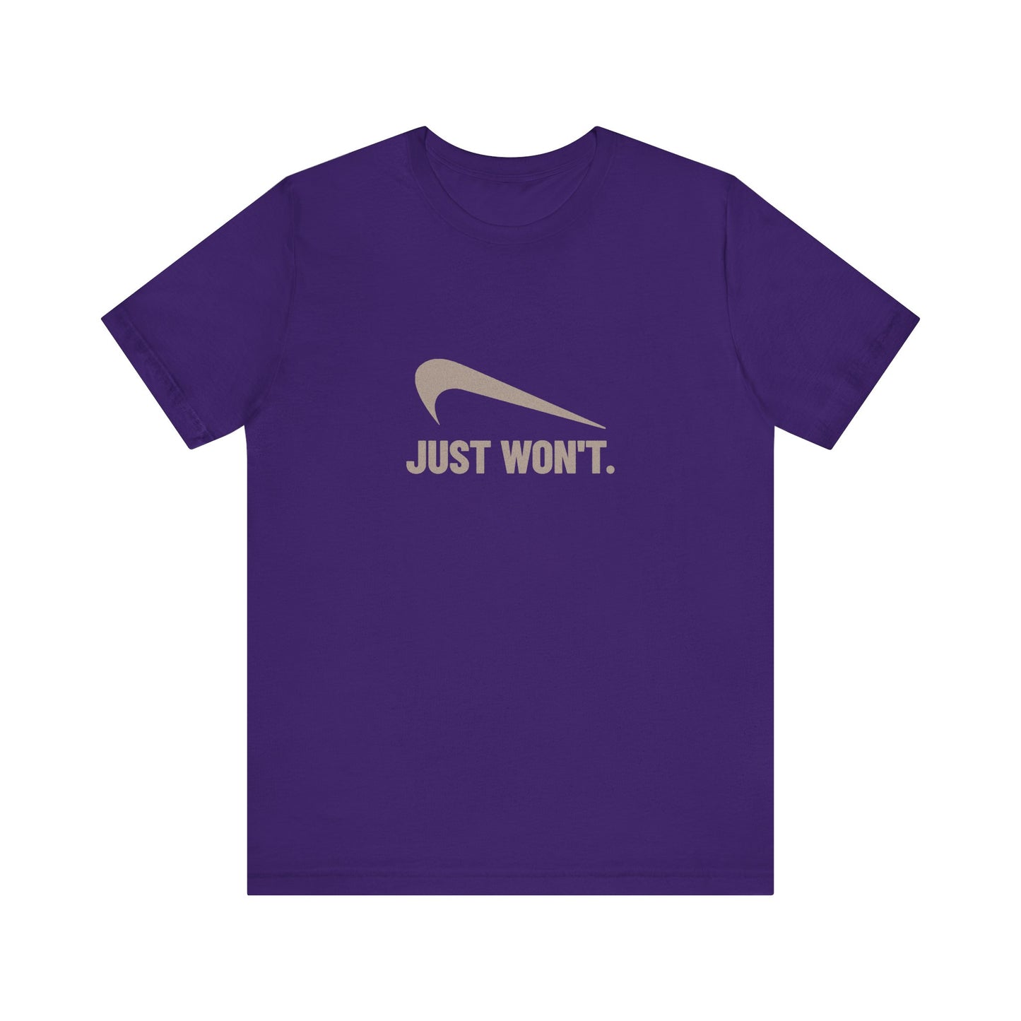 Just Won’t Athletic Parody — Retro Workout Tee (Dark)