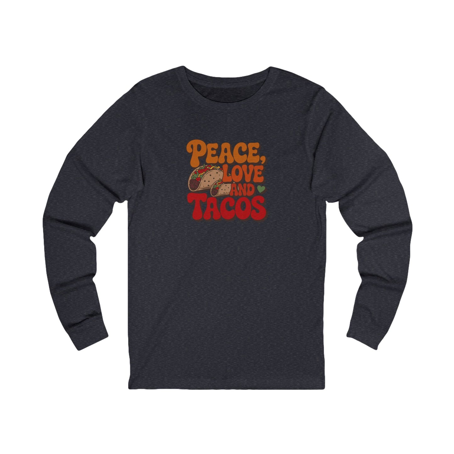 Peace, Love, and Tacos — Retro Foodie Long Sleeve (Dark)