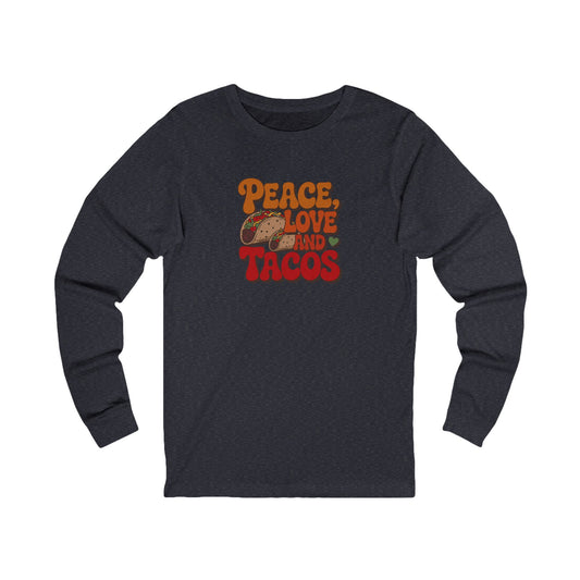 Peace, Love, and Tacos — Retro Foodie Long Sleeve (Dark)
