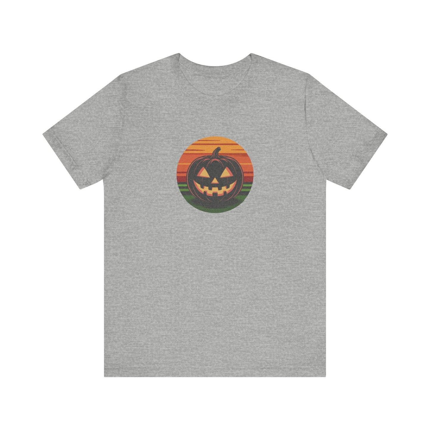 Retro Jack: Glowing Classic — Halloween Sunset Tee (Light)