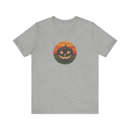Retro Jack: Glowing Classic — Halloween Sunset Tee (Light)