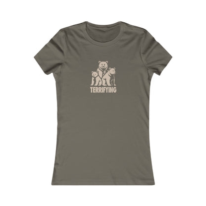 Bears Are Terrifying — Retro Silhouette Women's Tee (Dark)
