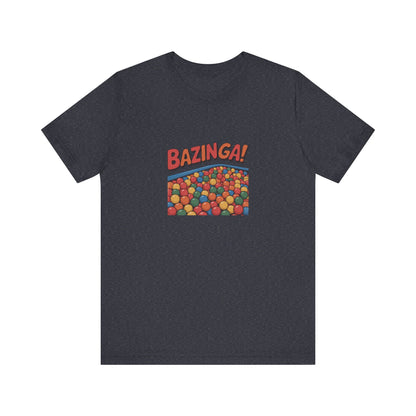 Bazinga! Ball Pit — Big Bang Theory Retro Tee (Dark)