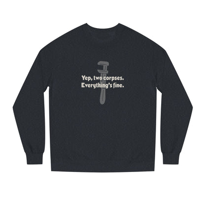 Yep, Two Corpses. Everything’s Fine — Clue Retro Sweatshirt (Dark)