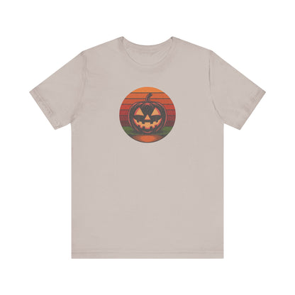 Retro Jack: Bold Grin — Halloween Sunset Tee (Light)