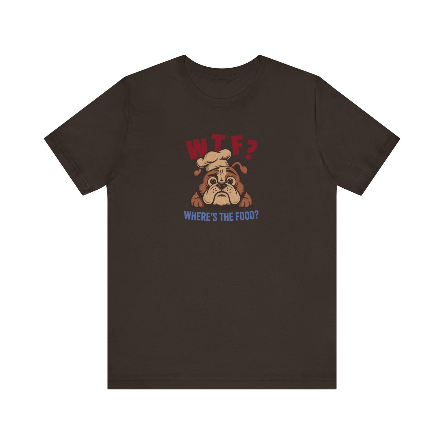 WTF? Where’s the Food? — Bulldog Chef Retro Tee (Dark)