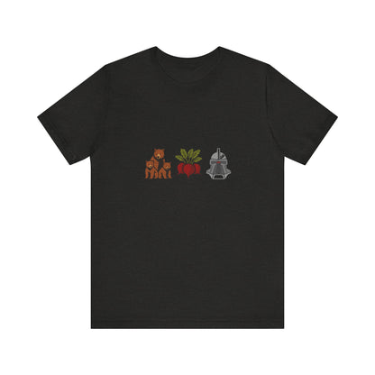 Bears, Beets, Battlestar (Icons) — Retro Tee (Dark)