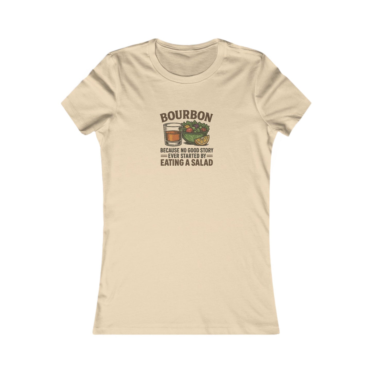 Bourbon > Eating a Salad — Retro Women's Tee (Light)