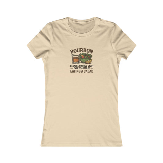 Bourbon > Eating a Salad — Retro Women's Tee (Light)