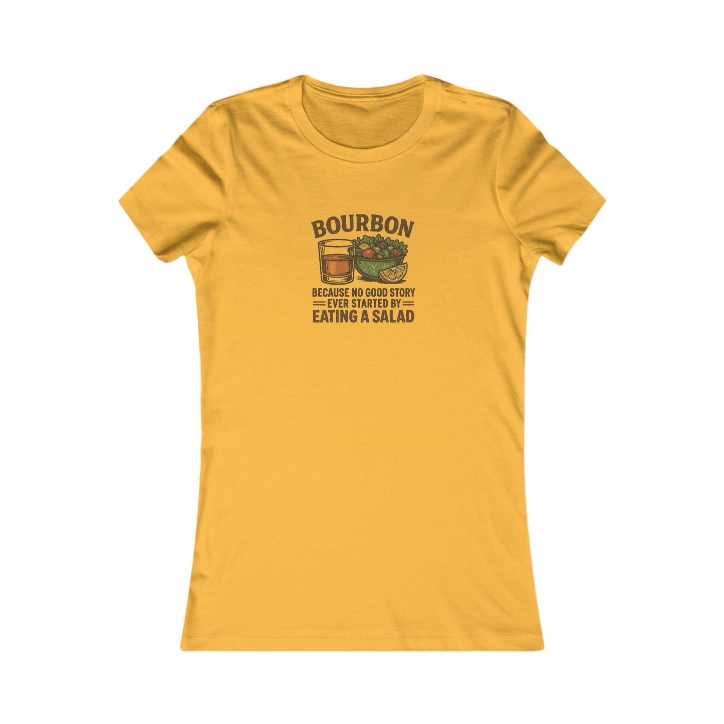 Bourbon > Eating a Salad — Retro Women's Tee (Light)