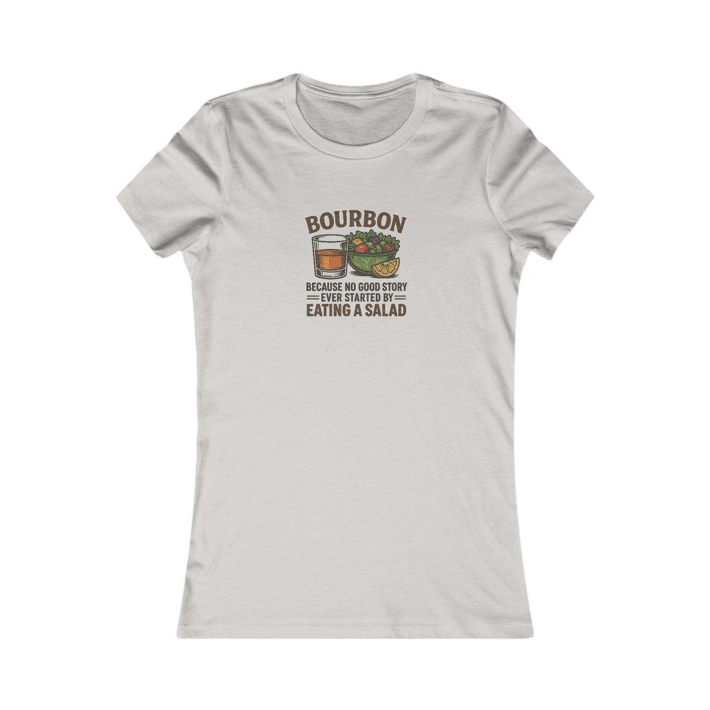 Bourbon > Eating a Salad — Retro Women's Tee (Light)