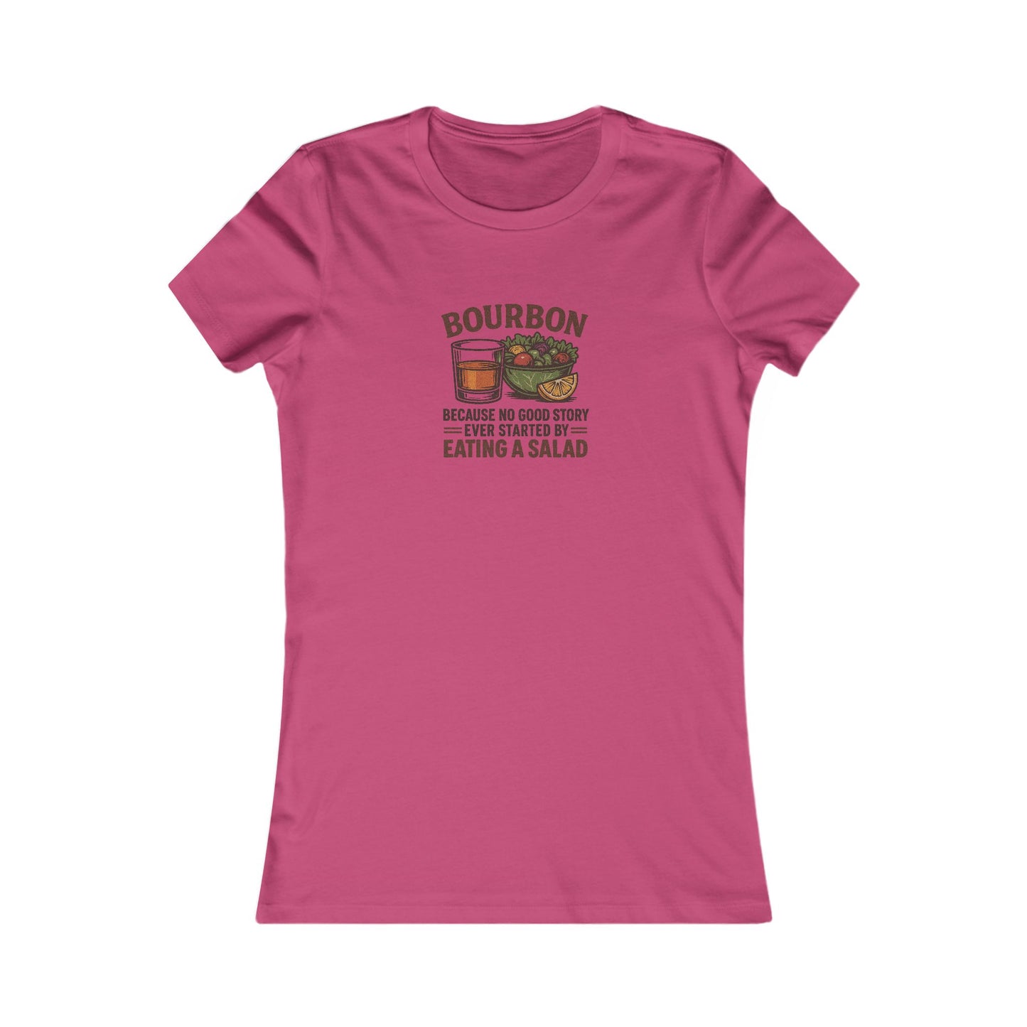 Bourbon > Eating a Salad — Retro Women's Tee (Light)