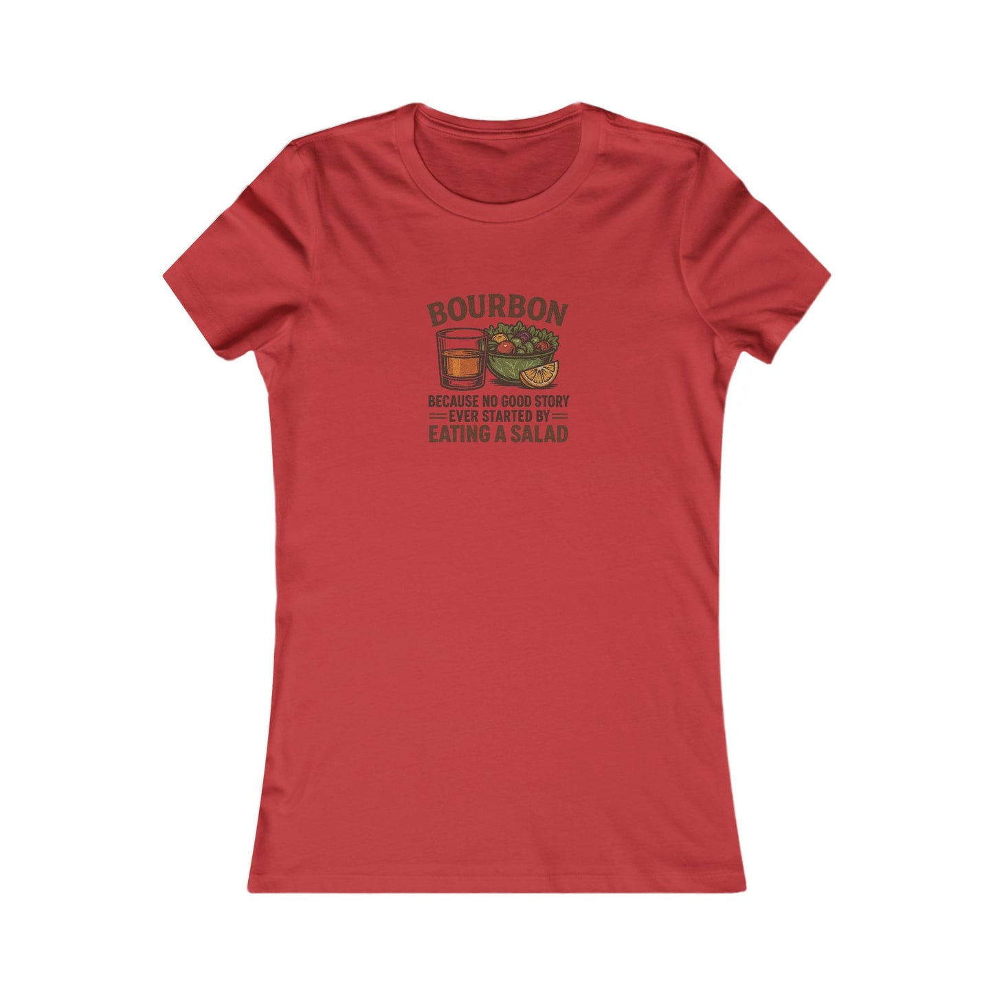 Bourbon > Eating a Salad — Retro Women's Tee (Light)