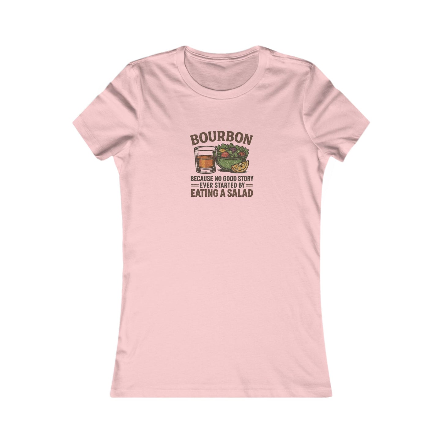 Bourbon > Eating a Salad — Retro Women's Tee (Light)