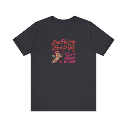 Stop Playing Hard to Get — Retro Cupid Tee (Dark)