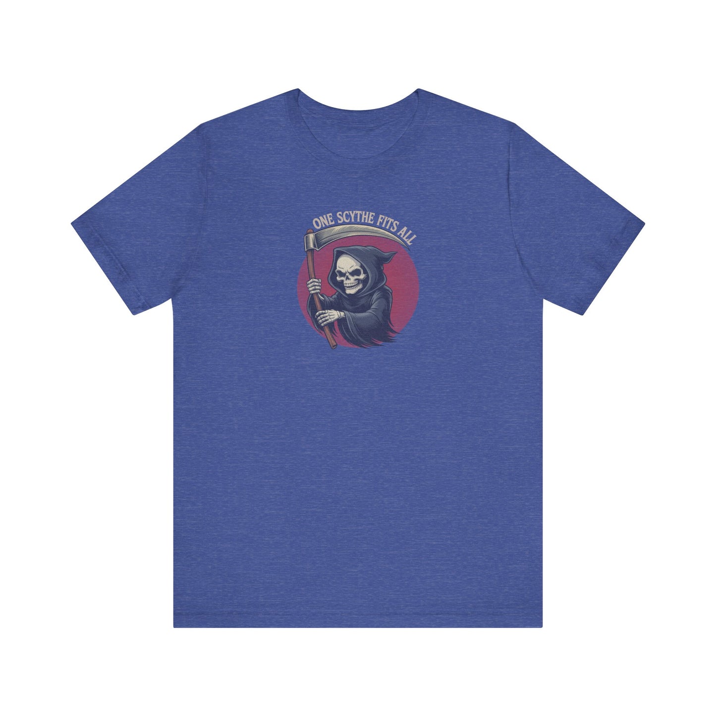 One Scythe Fits All — Grim Reaper Retro Tee (Dark)