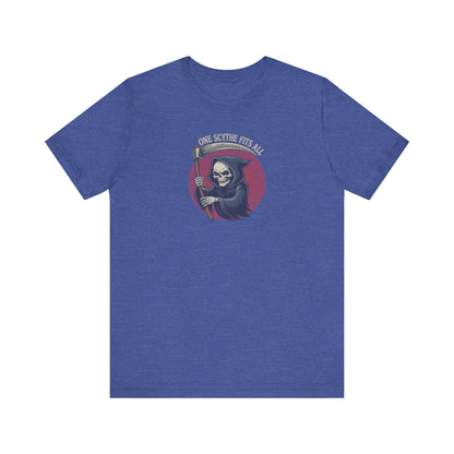 One Scythe Fits All — Grim Reaper Retro Tee (Dark)