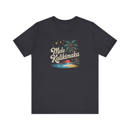 Mele Kalikimaka — Retro Hawaiian Christmas Tee (Dark)