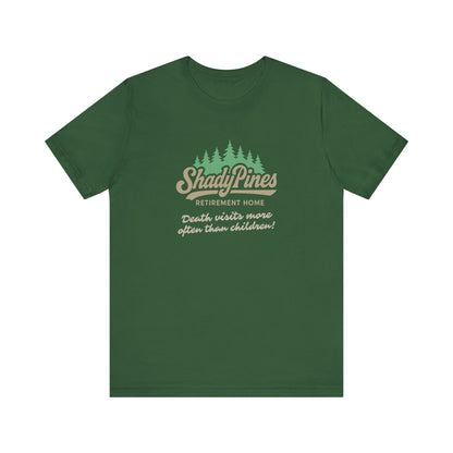 Shady Pines (Death Visits More Often Than Children) — Retro Tee (Dark)