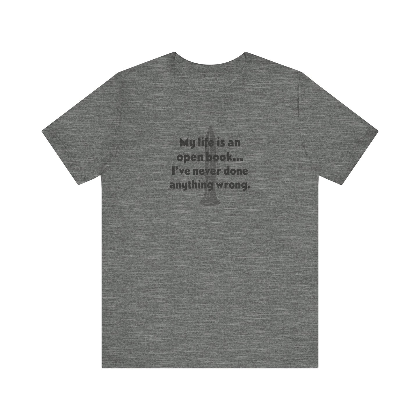 My Life Is an Open Book, I've Never Done Anything Wrong — Clue Retro Tee (Light)