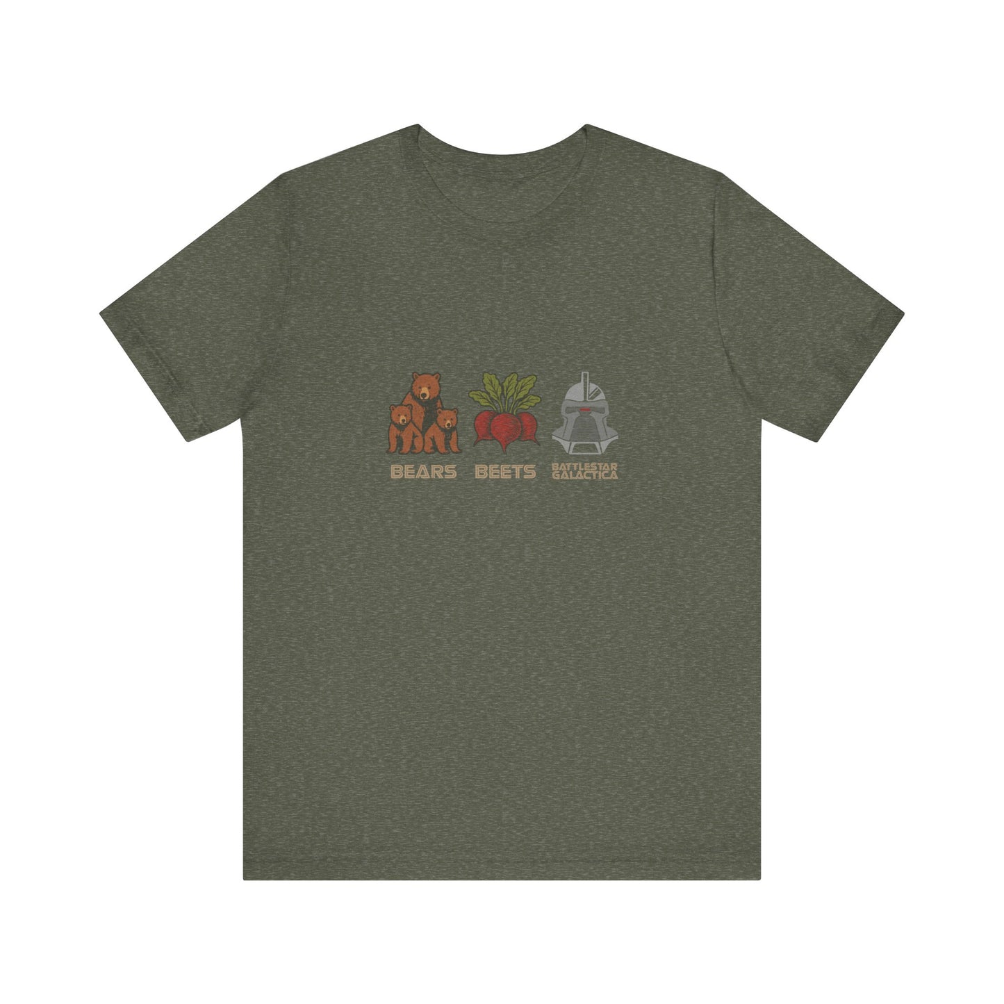 Bears, Beets, Battlestar (Captions) — Retro Tee (Dark)