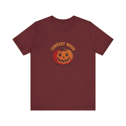 Current Mood (Classic Pumpkin) — Retro Halloween Tee (Dark)