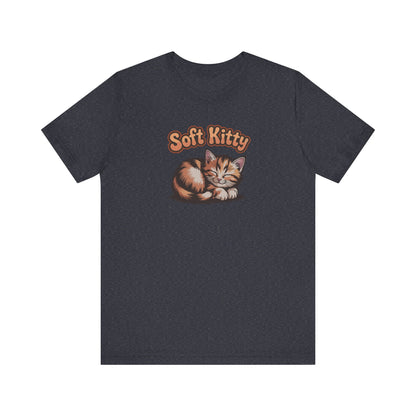 Soft Kitty Sick-Day Lullaby — Big Bang Theory Retro Tee (Dark)