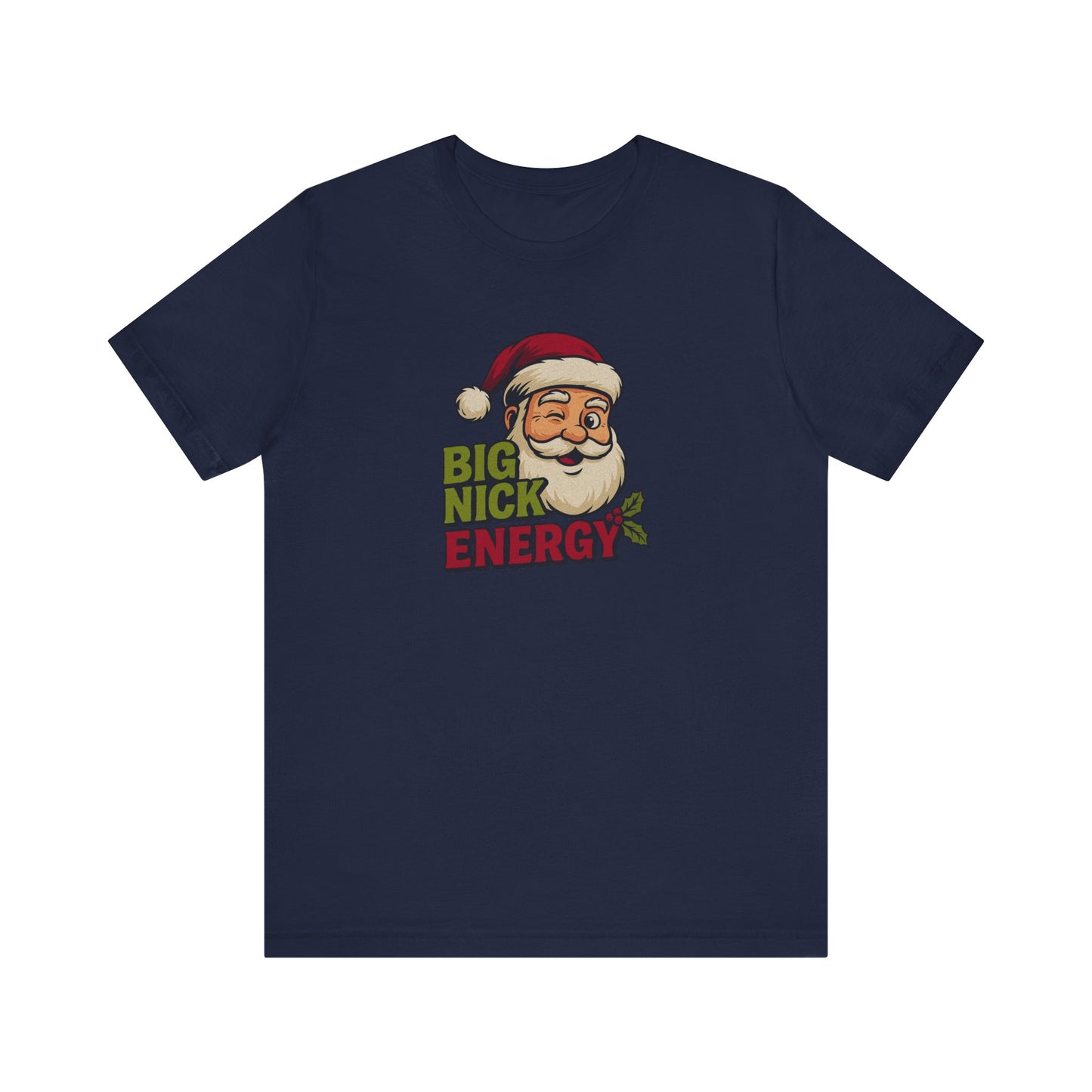 Big Nick Energy — Retro Santa Christmas Tee (Dark)