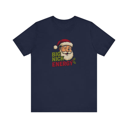Big Nick Energy — Retro Santa Christmas Tee (Dark)