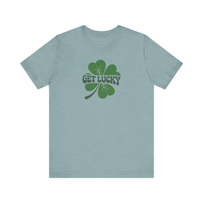 I’m Up All Night to Get Lucky — St. Patrick's Retro Tee (Light)